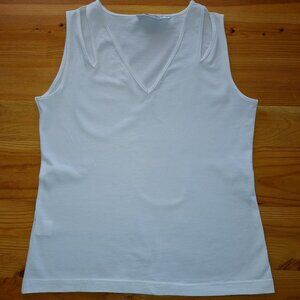 Vintage White Slitted Tank Top